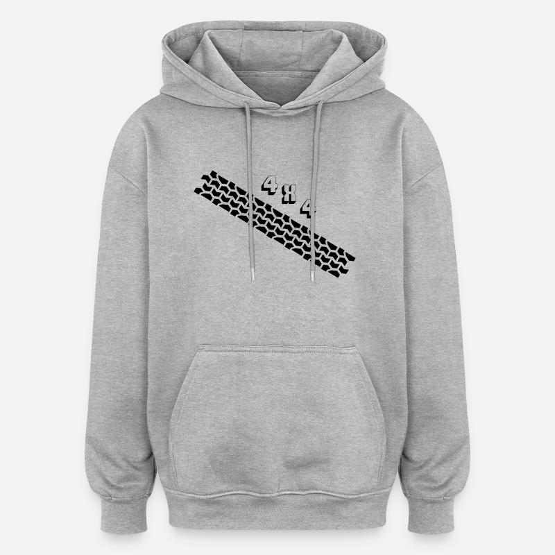 Traces de pneus 4x4 - Sweat à capuche oversize unisexe - gris chiné