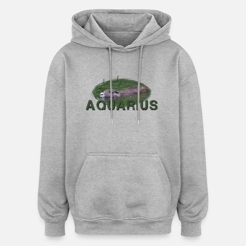 Wassermann Sternzeichen Wassermann Aquarius - Oversized Unisex Hoodie - Grau meliert