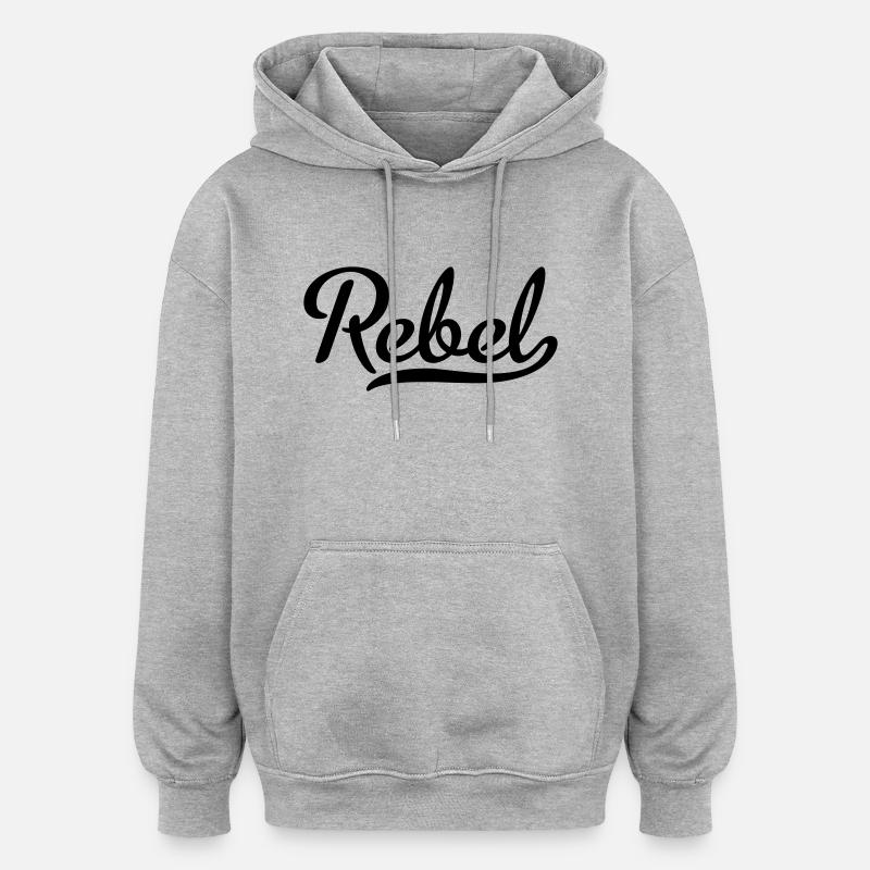Rebelle - Sweat à capuche oversize unisexe - gris chiné