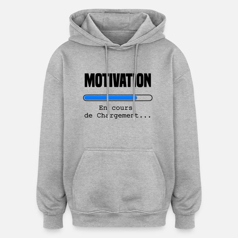 Motivation Loading - Oversized Unisex Hoodie - heather grey