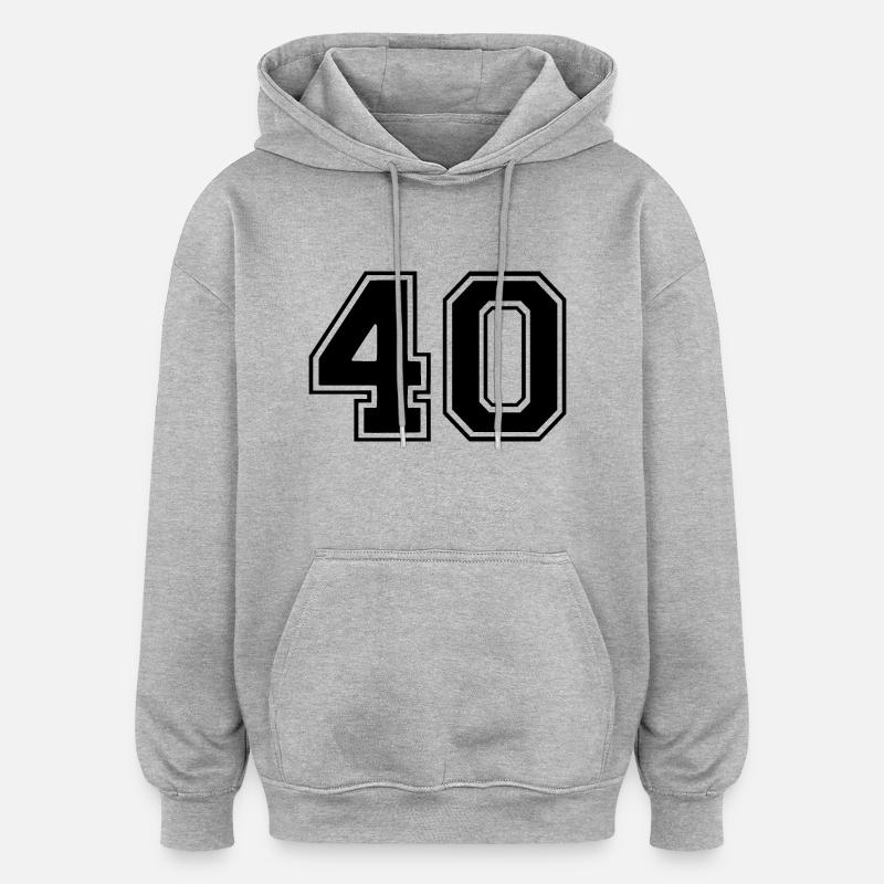 40 - Sweat à capuche oversize unisexe - gris chiné