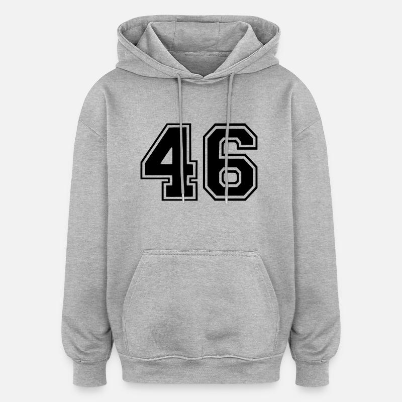 46 - Sweat à capuche oversize unisexe - gris chiné