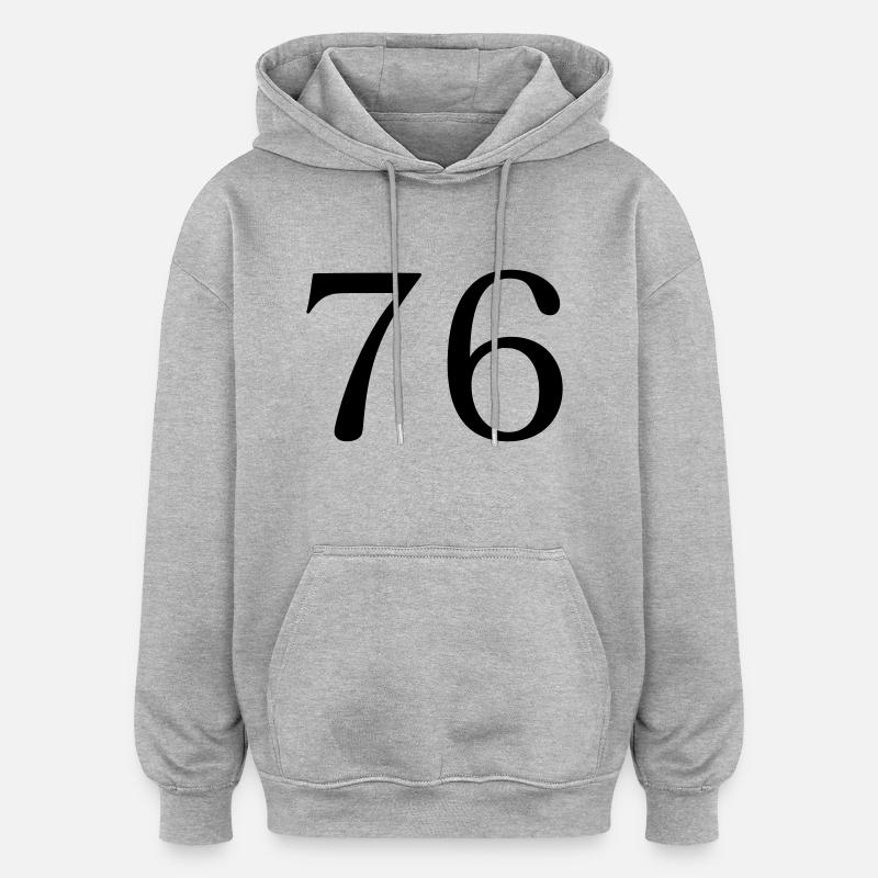 76 - Sweat à capuche oversize unisexe - gris chiné