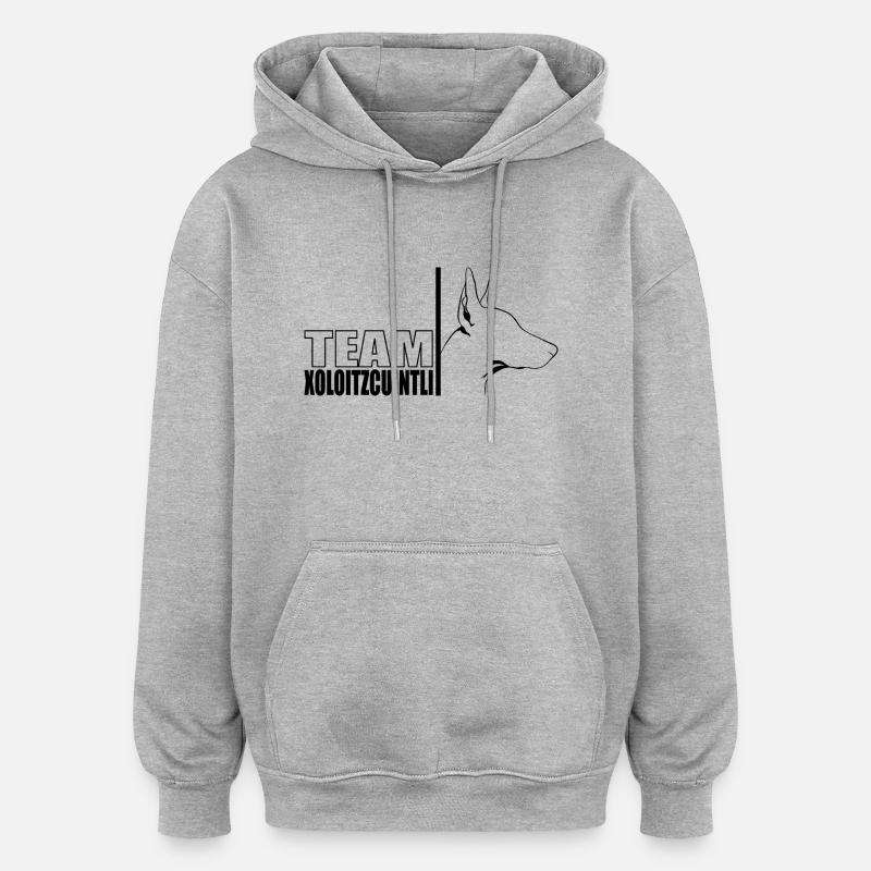 TEAM Xoloitzcuintli Hunde Hund Wilsigns - Oversized Unisex Hoodie - Grau meliert