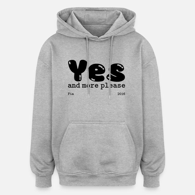 et plus s’il vous plaît - Sweat à capuche oversize unisexe - gris chiné