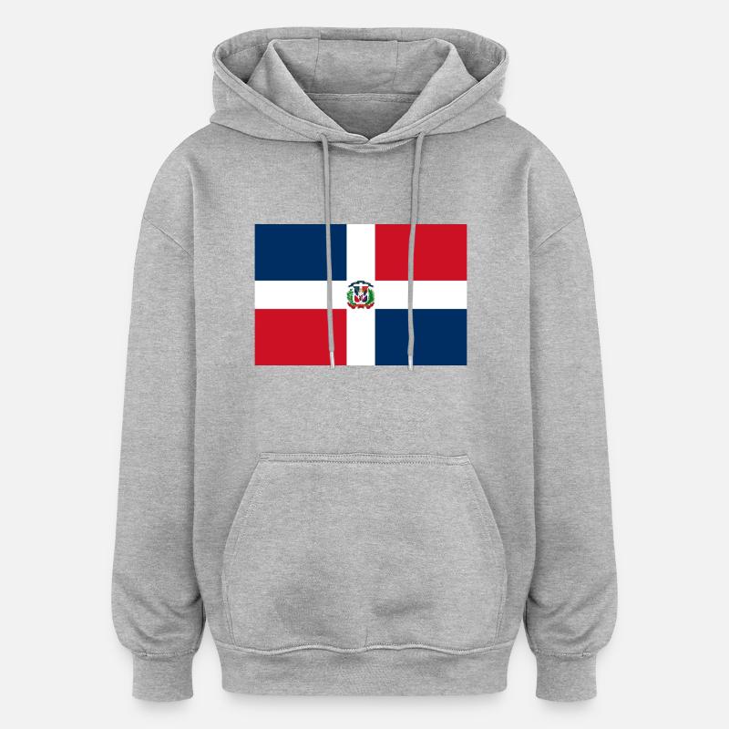 République dominicaine - Sweat à capuche oversize unisexe - gris chiné