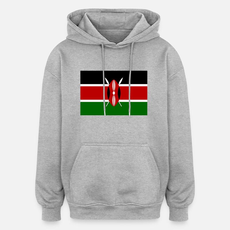 Kenya - Sweat à capuche oversize unisexe - gris chiné