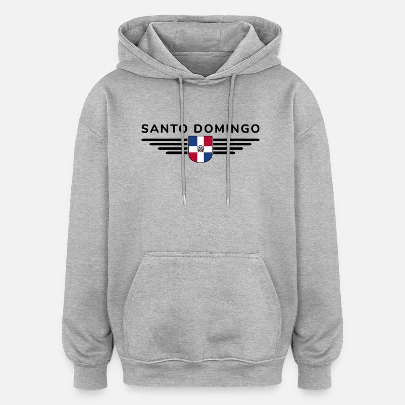 Conception de t-shirt Santo Domingo - Sweat à capuche oversize unisexe - gris chiné
