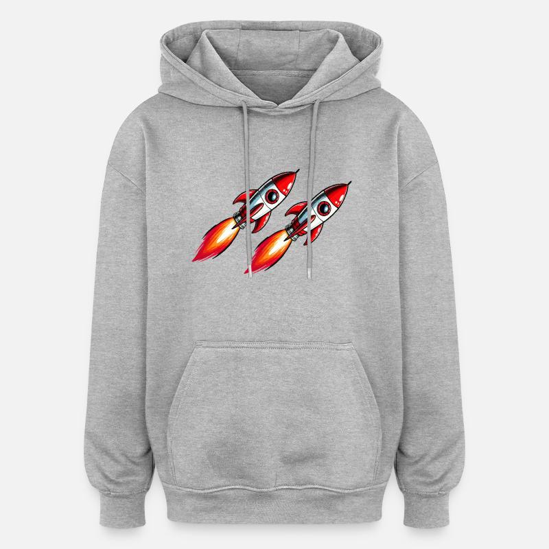 Rocket Comic - Oversized Unisex Hoodie - heather grey