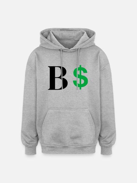 Letter b dollar - Oversized Unisex Hoodie - heather grey