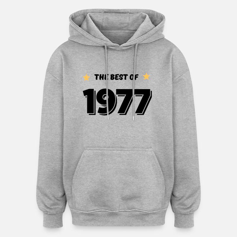 Das Beste von 1977 - Oversized Unisex Hoodie - Grau meliert