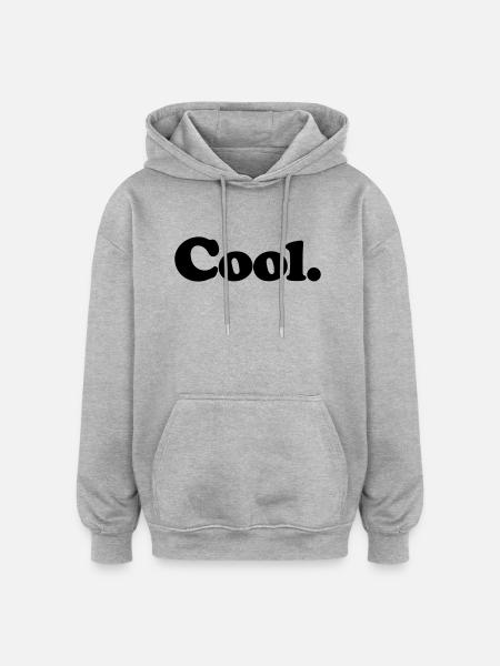 Cool - Sweat à capuche oversize unisexe - gris chiné
