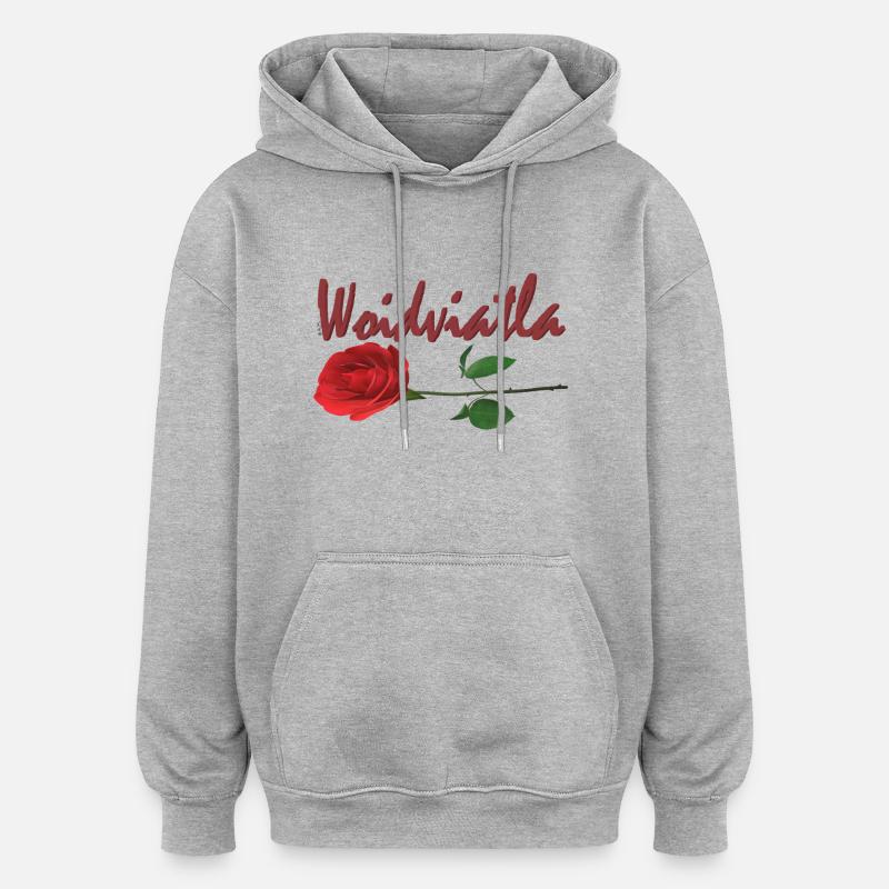 Waldviertel Rose - Sweat à capuche oversize unisexe - gris chiné