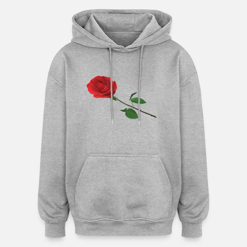 Rose - Sweat à capuche oversize unisexe - gris chiné