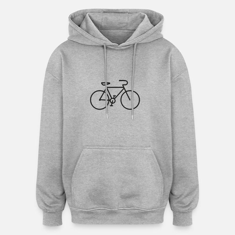 Bicyclette - Sweat à capuche oversize unisexe - gris chiné