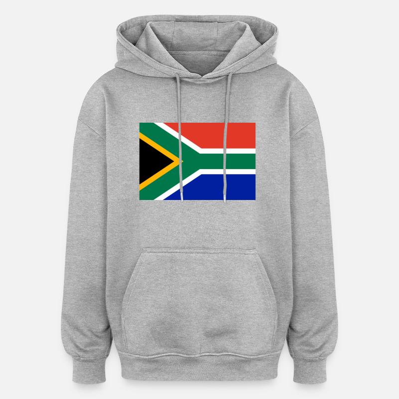 Afrique du Sud drapeau bannière - Sweat à capuche oversize unisexe - gris chiné