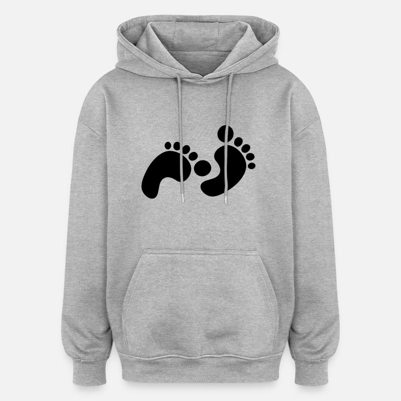 footprints - Oversized Unisex Hoodie - heather grey