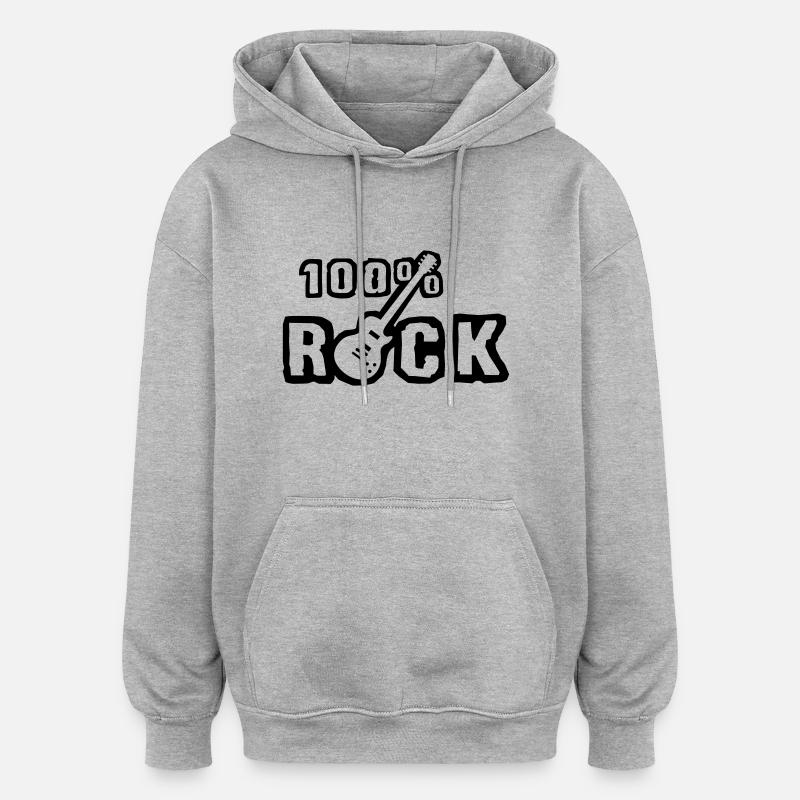 100_rock_b_1c - Oversized Unisex Hoodie - heather grey