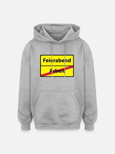Arbeit Feierabend - Oversized Unisex Hoodie - Grau meliert