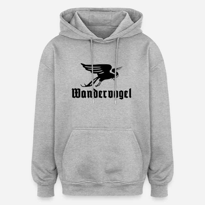 Wandervogel text - Oversized Unisex Hoodie - heather grey