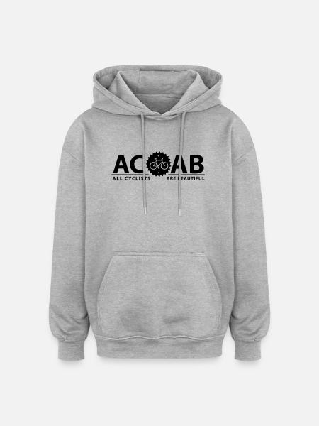 ACAB ALL CYCLISTS - Sweat à capuche oversize unisexe - gris chiné