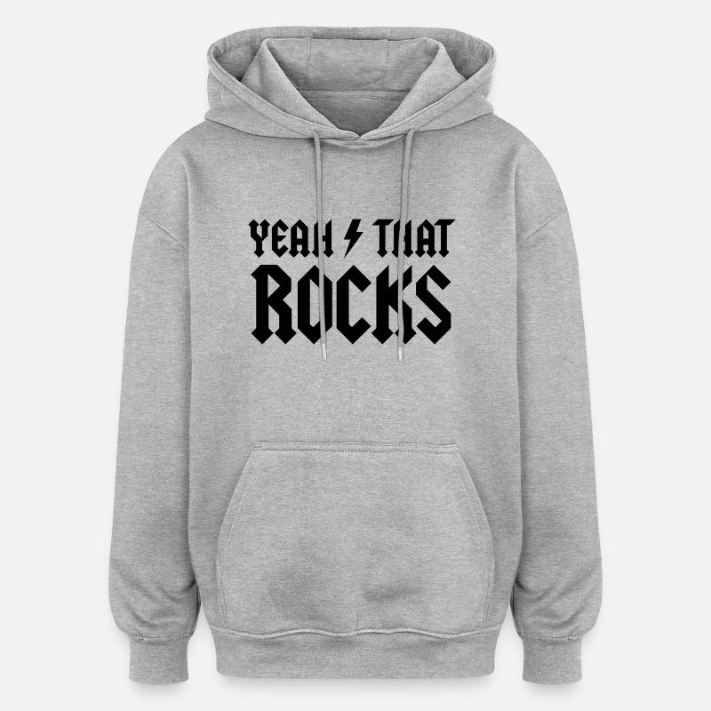 Yeah That Rocks! - Oversized Unisex Hoodie - Grau meliert