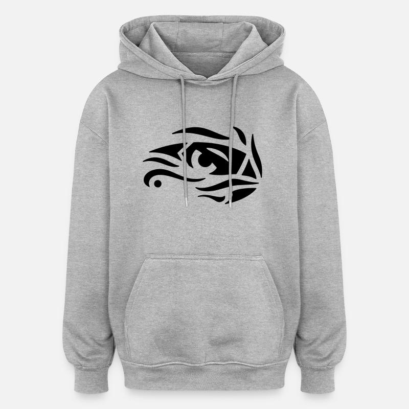 Œil-Aigle - Eagle-Eye - Sweat à capuche oversize unisexe - gris chiné