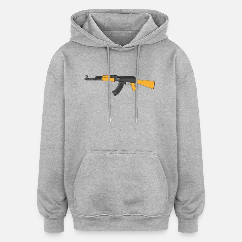 AK-47 - Sweat à capuche oversize unisexe - gris chiné