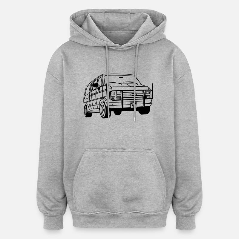 ChevyVan01_1 - Oversized Unisex Hoodie - Grau meliert