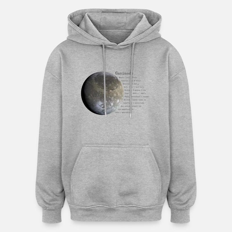 Ganymède - Sweat à capuche oversize unisexe - gris chiné