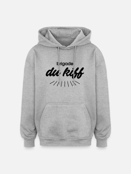 Brigade du kiff - Sweat à capuche oversize unisexe - gris chiné