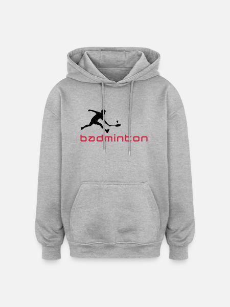 badminton_022011_v_2c - Oversized Unisex Hoodie - heather grey