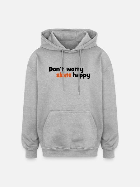 skateboard - Sweat à capuche oversize unisexe - gris chiné