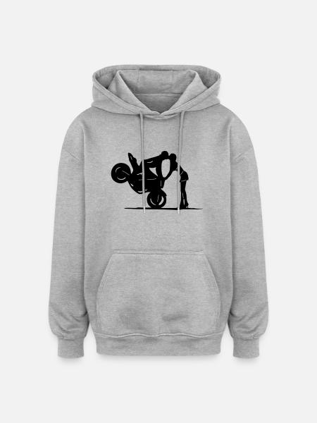 Funbiker Logo - Oversized Unisex Hoodie - heather grey