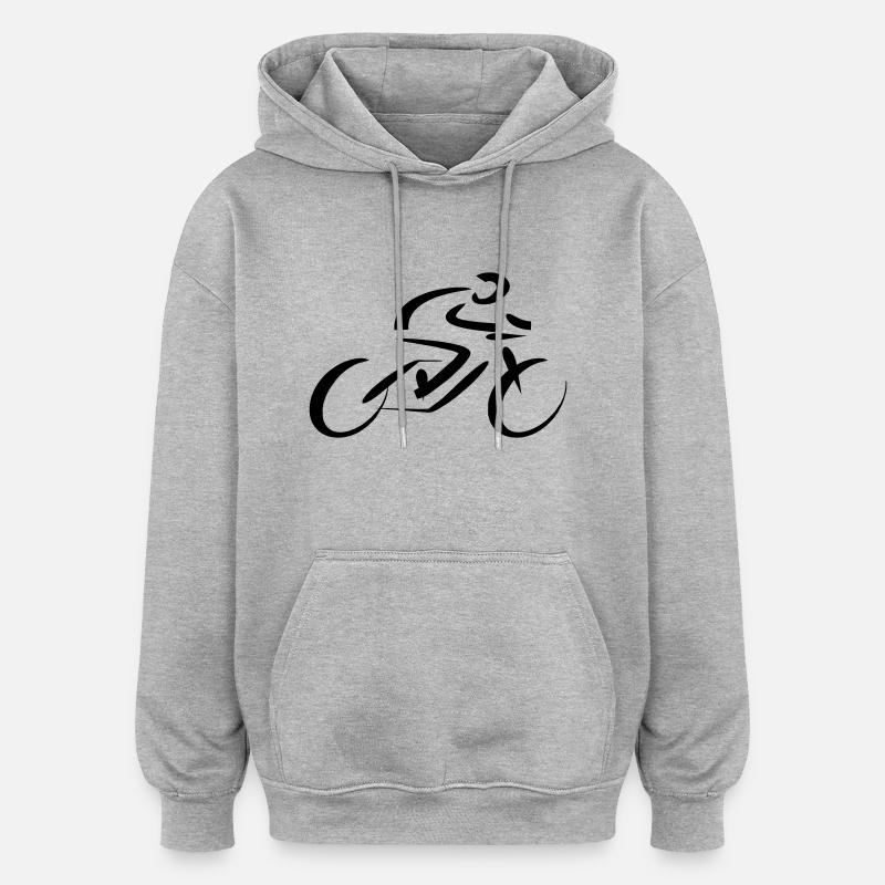 cyclisme - Sweat à capuche oversize unisexe - gris chiné
