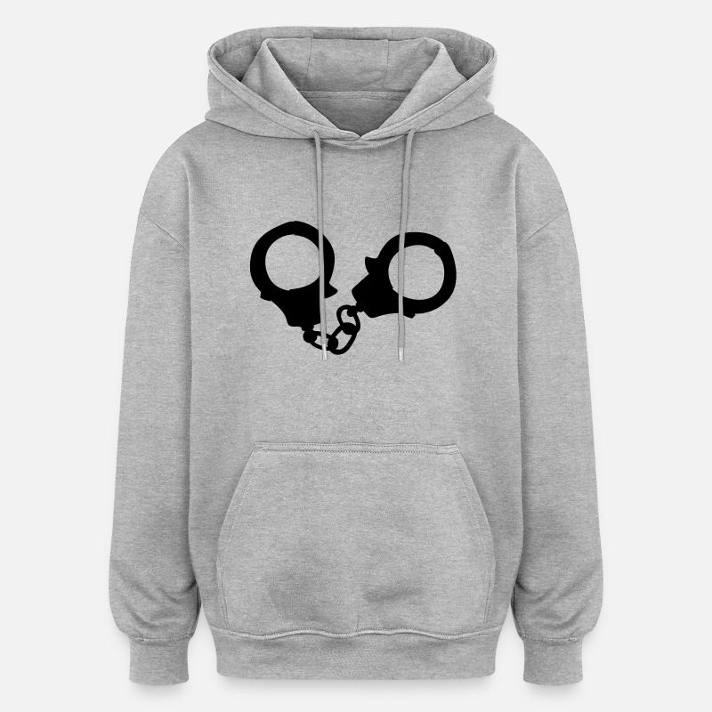 handcuffs1 - Oversized Unisex Hoodie - heather grey