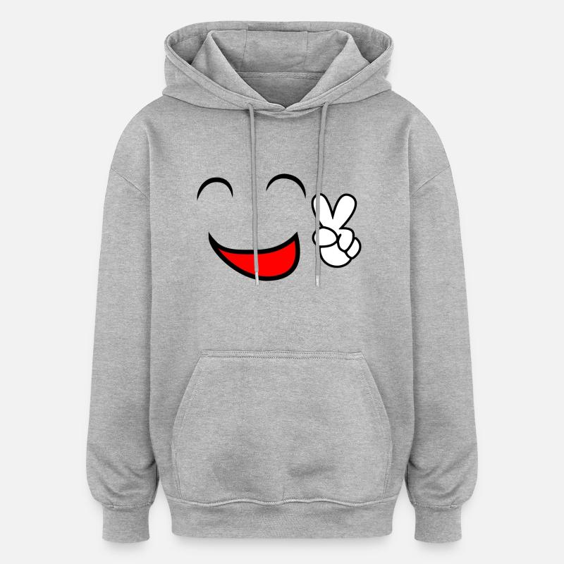 comique - Sweat à capuche oversize unisexe - gris chiné