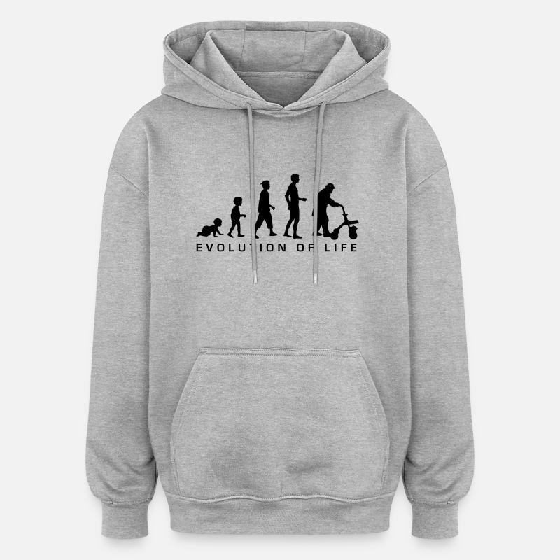 evolution_life_man_b - Oversized Unisex Hoodie - heather grey