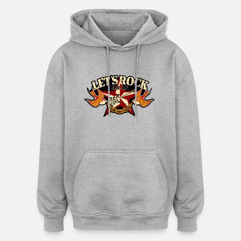 Let's Rock - Oversized Unisex Hoodie - Grau meliert