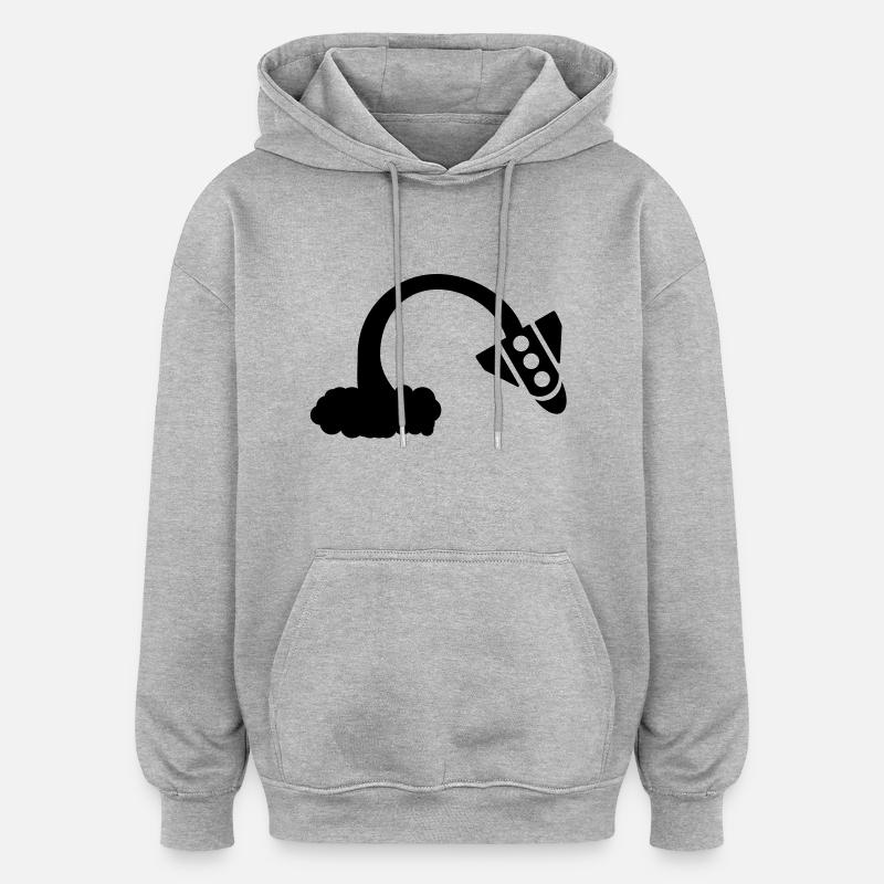 rocket2_f1 - Sweat à capuche oversize unisexe - gris chiné