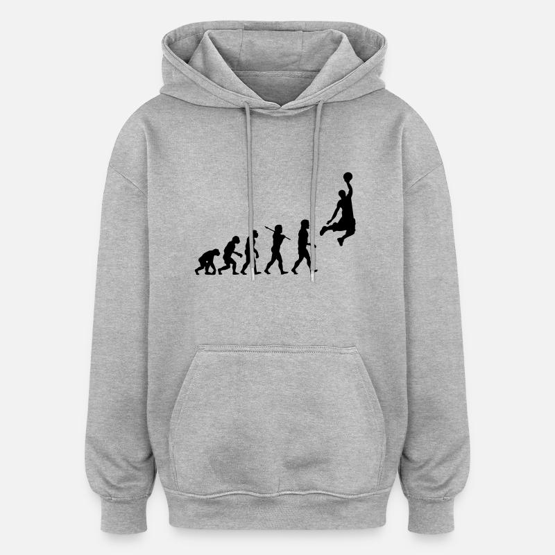 Basketball Dunk Evolution - Sweat à capuche oversize unisexe - gris chiné