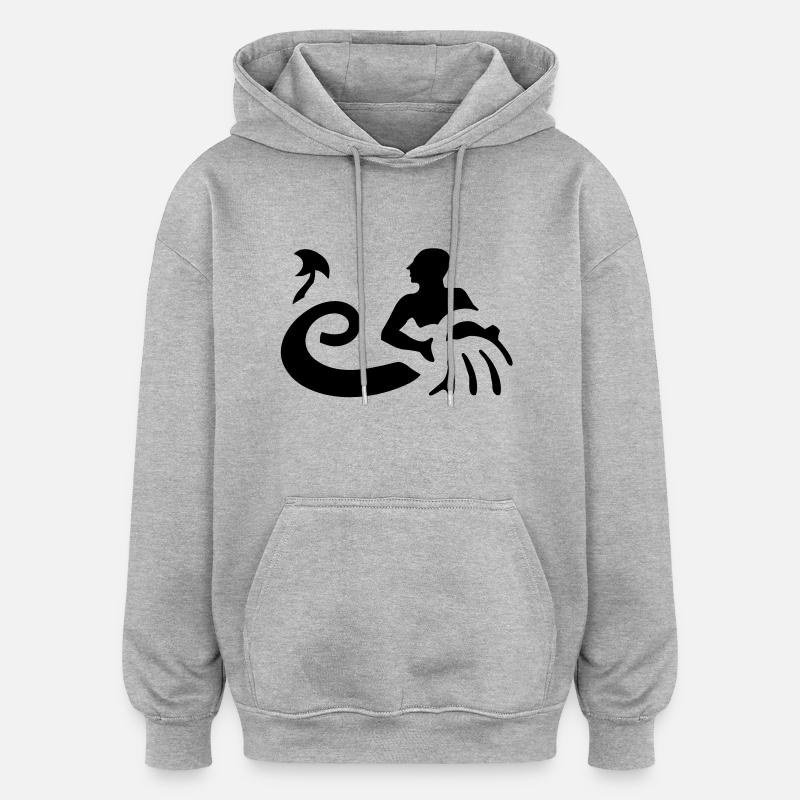 Sternzeichen - Wassermann - Oversized Unisex Hoodie - Grau meliert