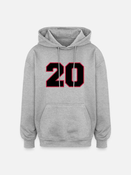 number20 - Oversized Unisex Hoodie - Grau meliert