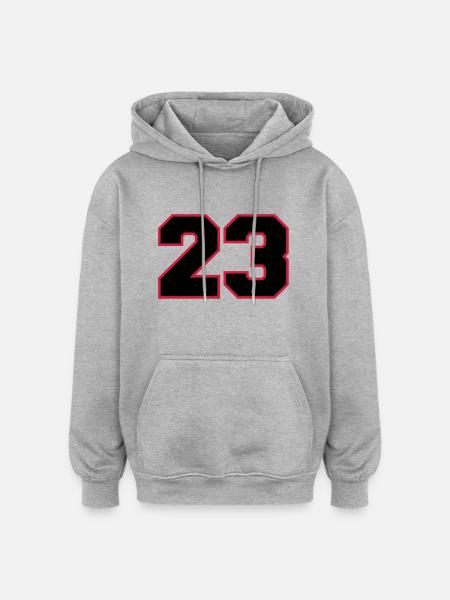 number23 - Oversized Unisex Hoodie - Grau meliert