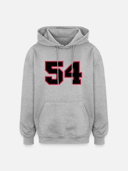 number54 - Oversized Unisex Hoodie - Grau meliert