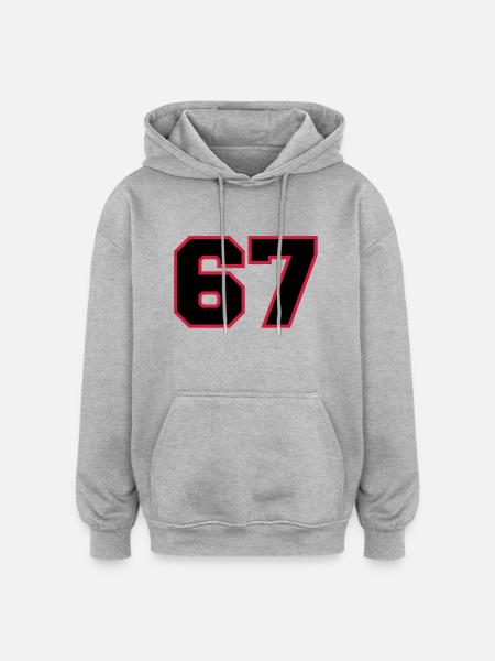 number67 - Oversized Unisex Hoodie - Grau meliert