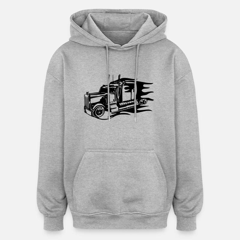 ralley14 - Sweat à capuche oversize unisexe - gris chiné