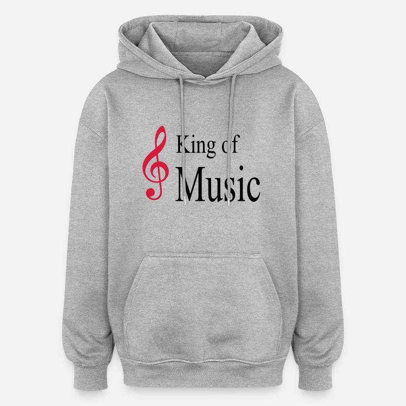 musique - Sweat à capuche oversize unisexe - gris chiné