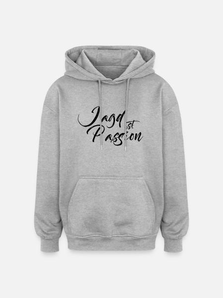 Jagd ist Passion - Oversized Unisex Hoodie - Grau meliert