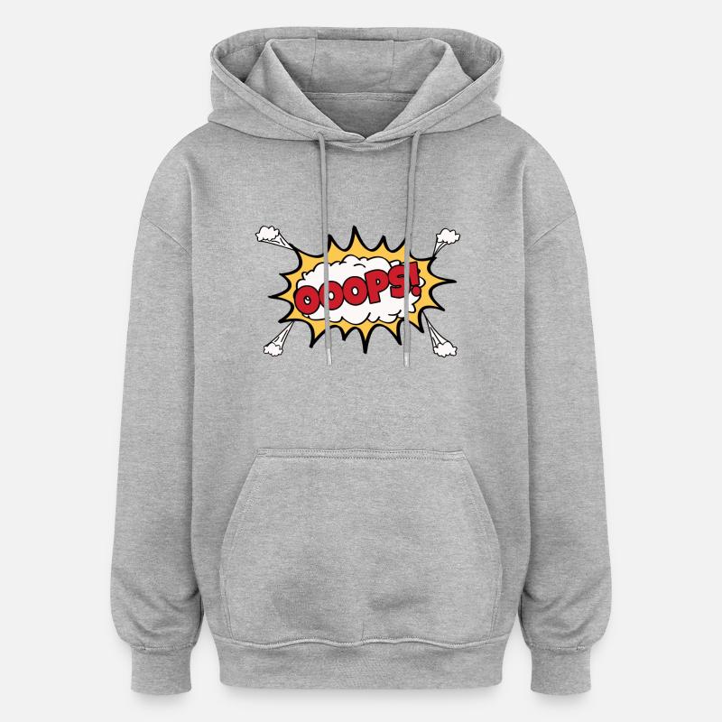 OOOPS Comic Graffiti - Oversized Unisex Hoodie - heather grey